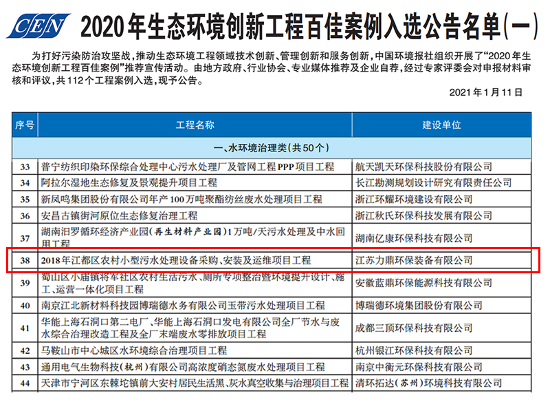2020年生態環境創新工程百佳案例 2020年生態環境創新工程百佳案例